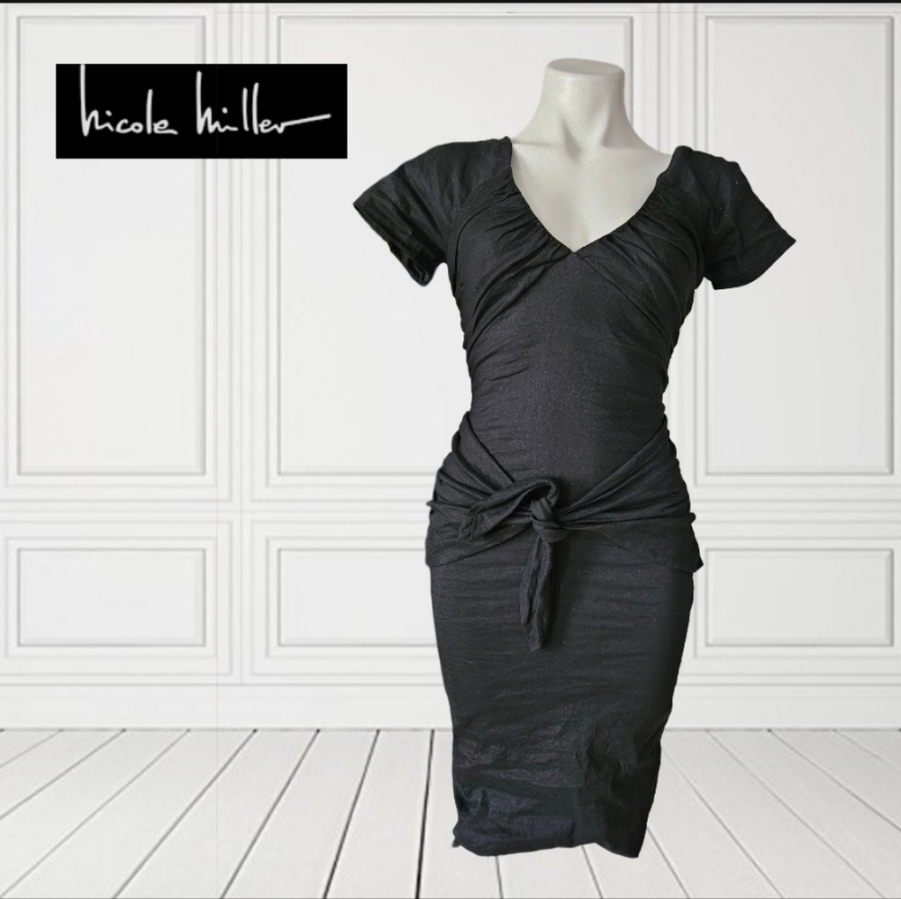 Nicole Miller Black Wrap Dress